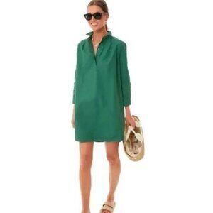 Tuckernuck Pomander Place Polly 100% Cotton Mini Shirt Dress Women Green Size M